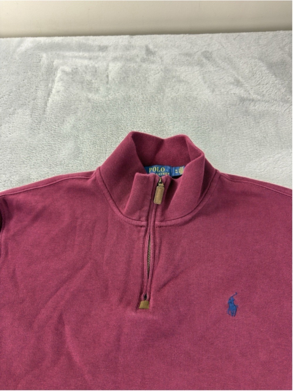 Polo Ralph Lauren Men's XL Red 1/4 Zip Pullover Sweater 100% Cotton - Picture 6 of 11